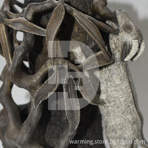 Stone carving pen container Yang Yang is proud